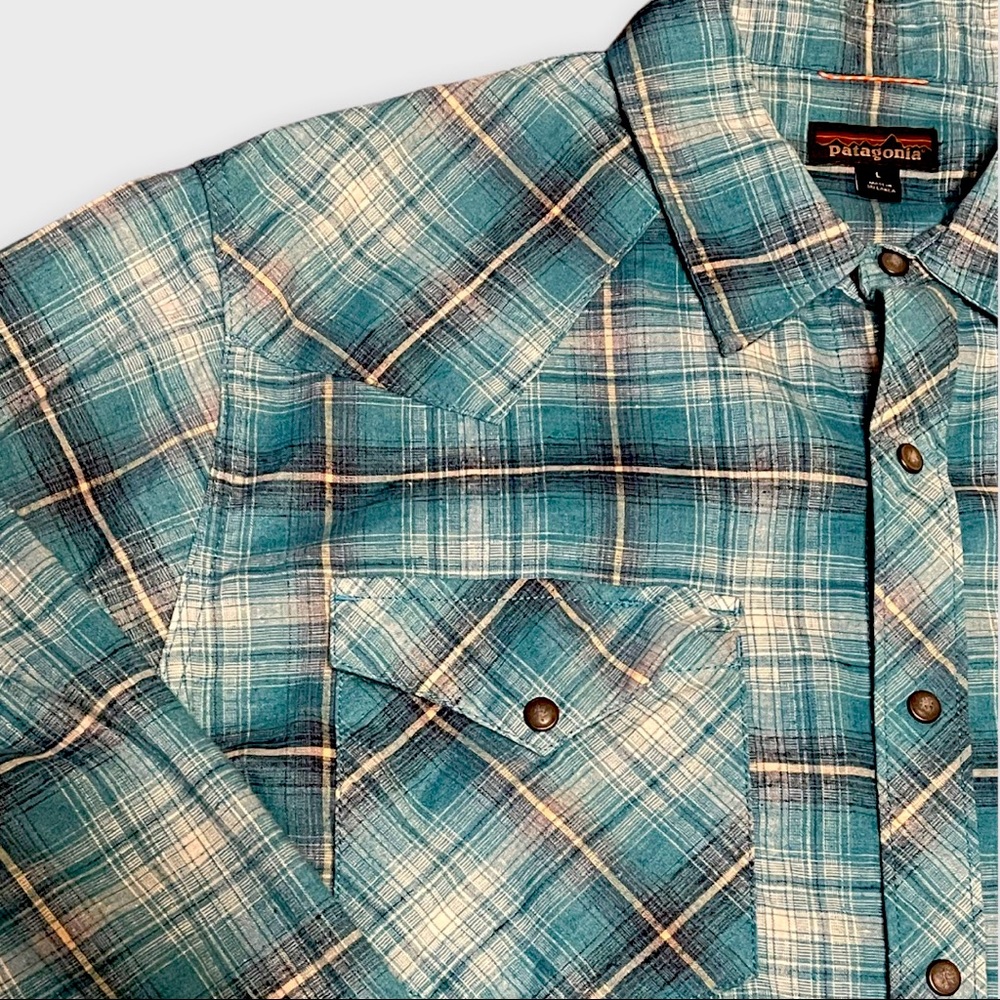 Patagonia Mens Western Pearl Snap long sleeve shirt size large